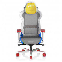 Крісло DXRacer Air PRO (AIR-R1S-WRB.G-B3-NVF) (біле-синє-червоне-жовте) сітка, алюмінієва основа